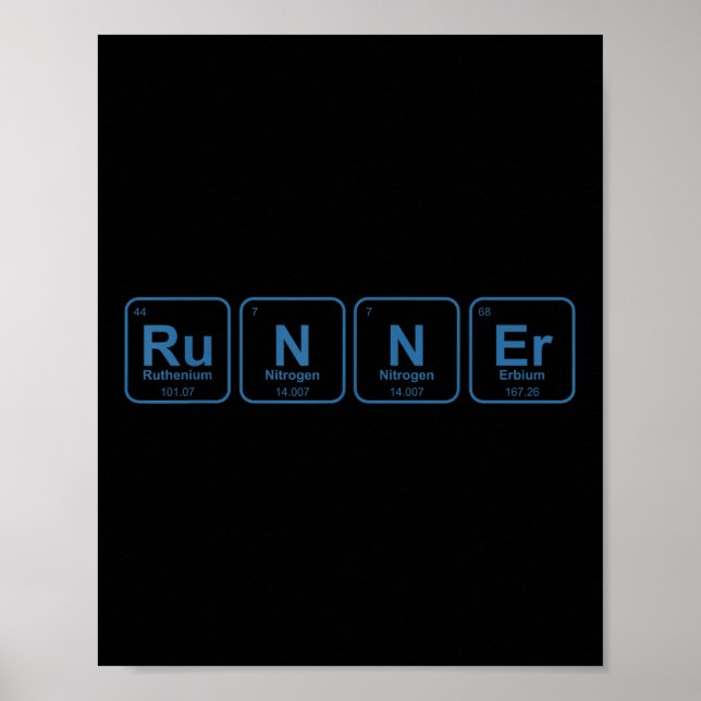 Springer Periodic Bord Funny Running Marathon Älsk Poster (Framsidan)