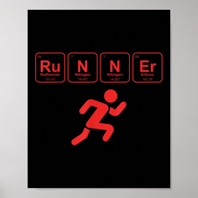 Springer Periodic Bord Funny Running Marathon Älsk Poster (Framsidan)