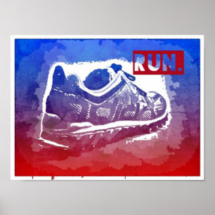 Springer Poster för springa Running Shoe Fitness E