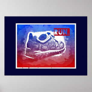 Springer Poster för springa Running Shoe Fitness E