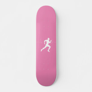 Springer Silhouette med pulsslagrad linje Mini Skateboard Bräda 18,5 Cm