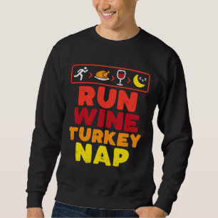 Springer som kör Thanksgiving Springa Vin-fästmärk Lång Ärmad Tröja
