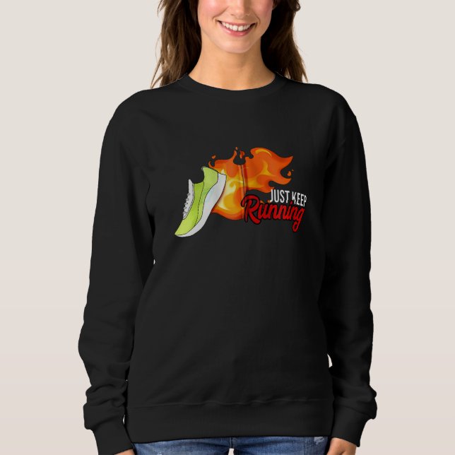 Springer som kör Zip T Shirt (Framsida)