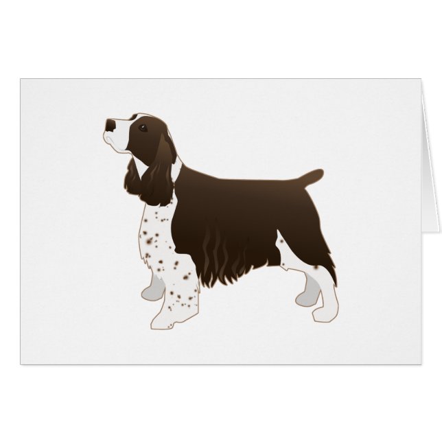 Springer Spain Basic Breed Silhouette Brown Card Hälsningskort (Framsidan Horizontal)