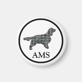 Springer Spain Cute Pet Hund Silhouette Y&B Grid Magnet