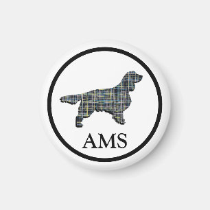 Springer Spain Cute Pet Hund Silhouette Y&B Grid Magnet