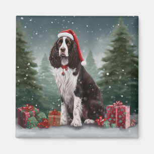 Springer Spain Hund i Snö jul Magnet