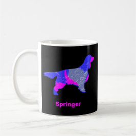 Springer Spain Hund Silhouette Shock rosa Black Kaffemugg