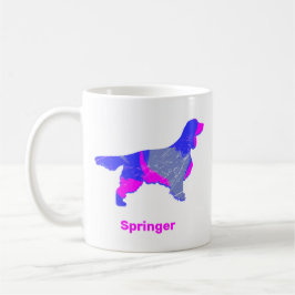 Springer Spain Hund Silhouette Shock rosa White Kaffemugg