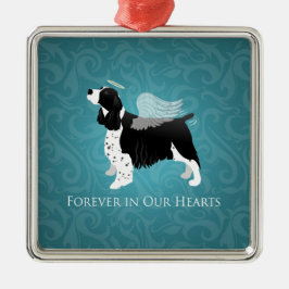 Springer spanel Angel Hund Pet Memorial Design Julgransprydnad Metall
