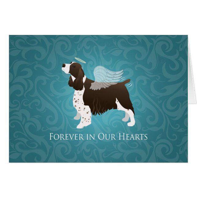 Springer spanel Angel Pet Memorial Sympathy Card Hälsningskort (Framsidan Horizontal)