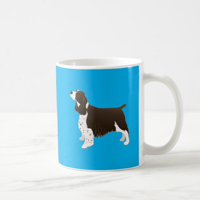 Springer spanel Hund Basic Breed Silhouette Brown Kaffemugg (Höger)