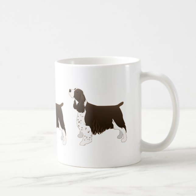 Springer spanel Hund Basic Breed Silhouette Brown Kaffemugg (Höger)