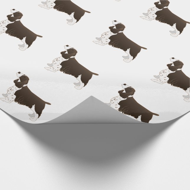 Springer spanel Hund Basic Breed Silhouette Brown Presentpapper (Hörn)