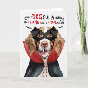 Springer spanel Hund Funny Count DOGcula Halloween Helgkort