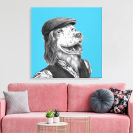 Springer spanel med Flat Hat (Old-School Blue) Canvastryck