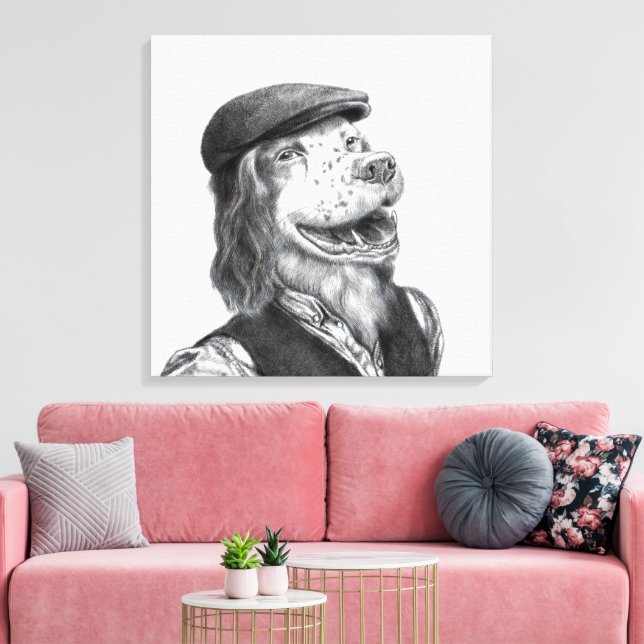 Springer spanel med Flat Hat (Snö) Canvastryck (Insitu (Vardagsrum))
