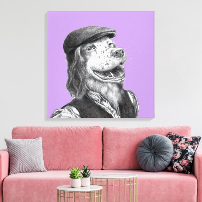 Springer spanel med Flat Hat (Sumire) Canvastryck (Insitu (Vardagsrum))