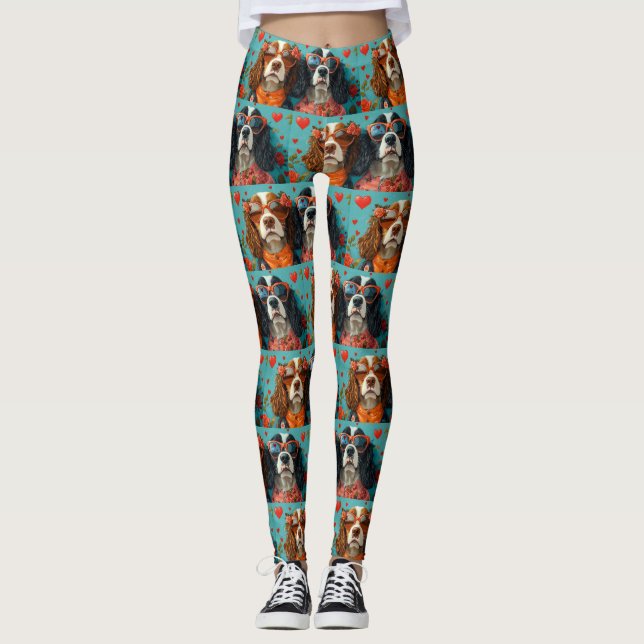 Springer spanel med Heart Ro Valentine Day Leggings (Framsida)