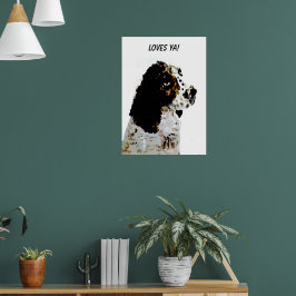 Springer spanel Pet Porträtt Anpassningsbar Poster