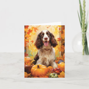 Springer Spaniel Autumn Thanksgiving Kort