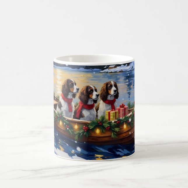 Springer Spaniel Christmas Boat Holiday Kaffemugg (Center)
