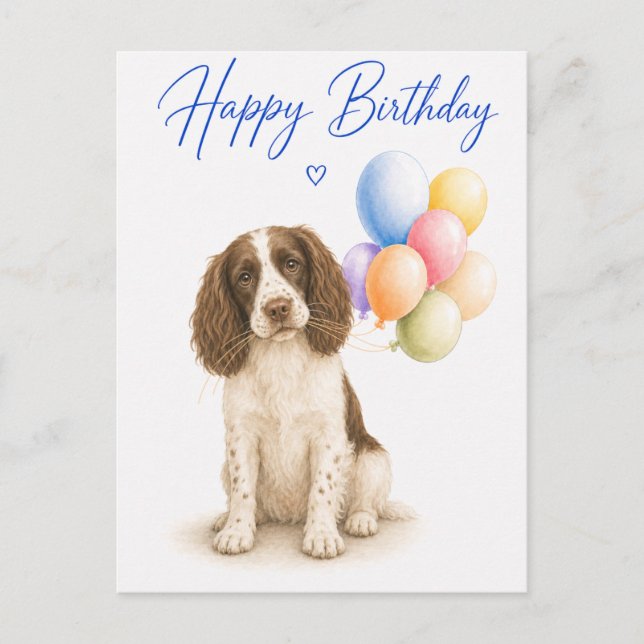 Springer Spaniel Födelsedag Vykort (Framsida)