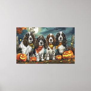 Springer Spaniel Halloween Kuslig Canvastryck