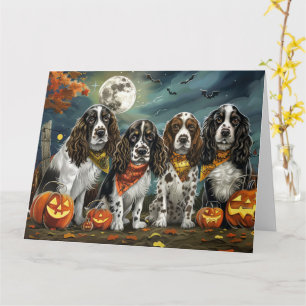 Springer Spaniel Halloween Skräckinjagande Kort