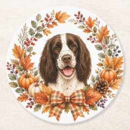 Springer Spaniel Höst Coaster Underlägg Papper Rund
