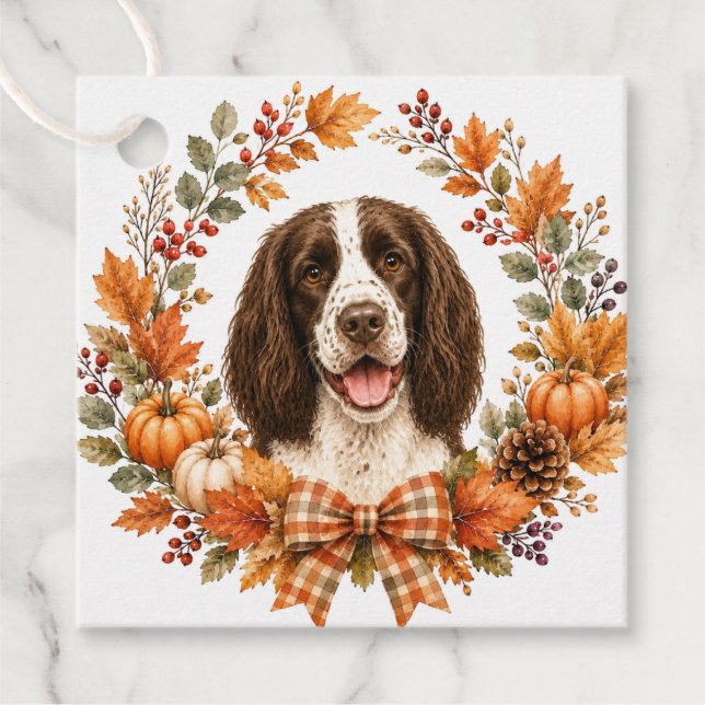 Springer Spaniel Höst Gåvor Etiketter (Framsida)