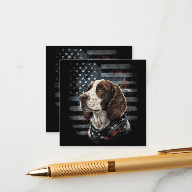 Springer Spaniel Hund Amerikansk Flagga Tilläggskort (Fram/Back In Situ)