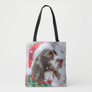 Springer Spaniel Hund Jul Festlig Tygkasse