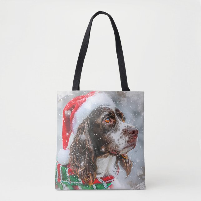 Springer Spaniel Hund Jul Festlig Tygkasse (Framsida)