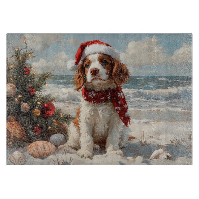 Springer Spaniel Hund Jul Vintage Strand (Framsidan)