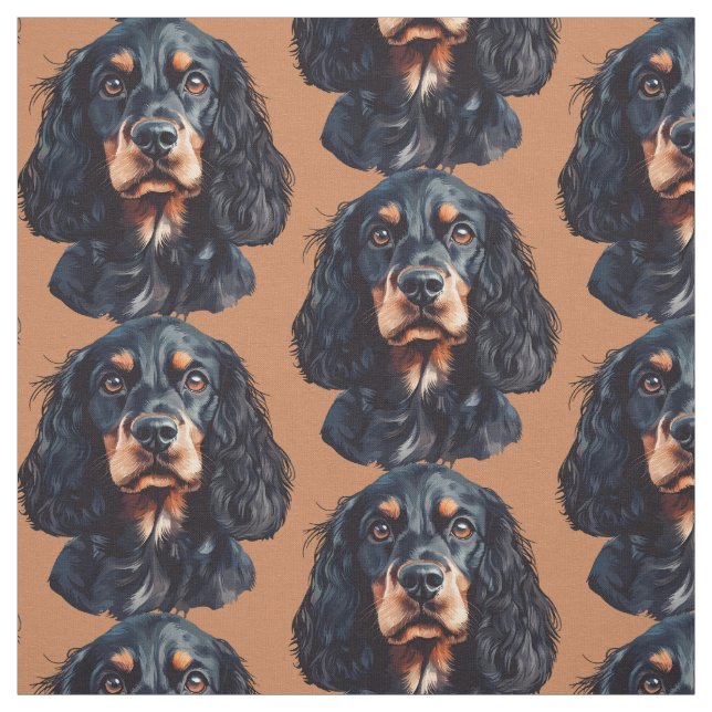 Springer Spaniel Hund Roligt Djur Konst Tyg (Provkarta)