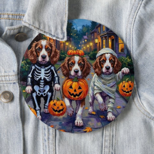 Springer Spaniel Hundar i Halloween Kostymer Knapp