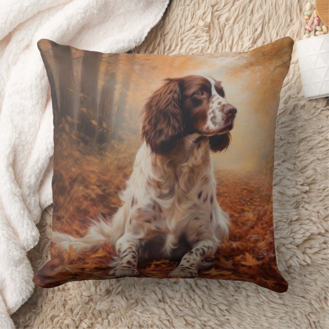 Springer Spaniel i höstlöv Fall Inspire Kudde (Filt)