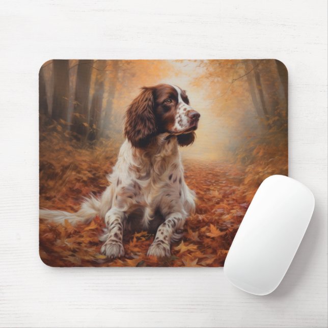 Springer Spaniel i höstlöv Fall Inspire Musmatta (Med mus)
