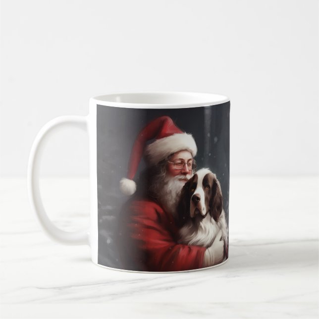 Springer Spaniel Jul Tomte Julfirande Julen Kaffemugg (Vänster)