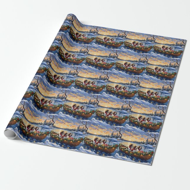 Springer Spaniel julbåt semester Presentpapper (Utrullad)