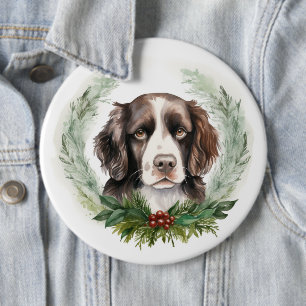 Springer spaniel Julkrans Festiv Hundvalp Knapp