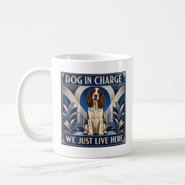 Springer Spaniel Kör Huset Kaffe Kopp - Mugg  (Vänster)