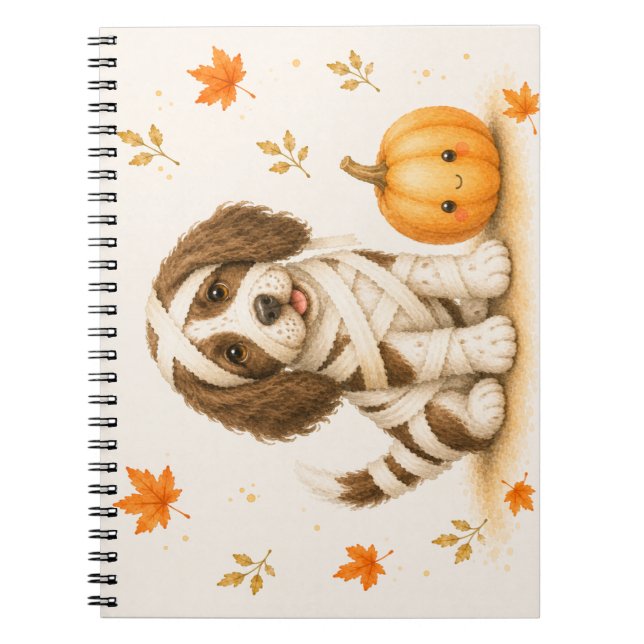 Springer Spaniel Mummie Halloween Anteckningsbok (Framsidan)