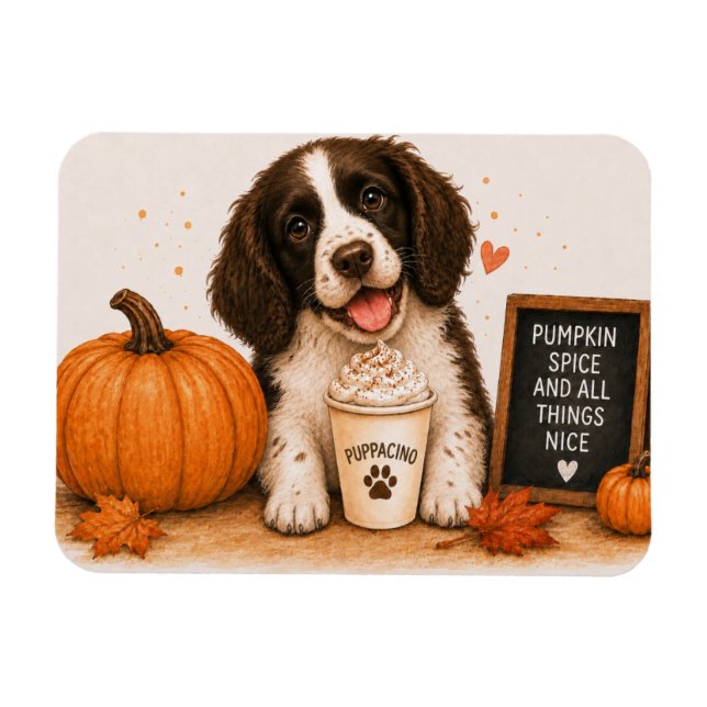 Springer Spaniel Pumpkin Spice Magnet (Horisontell)
