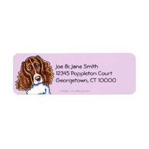 Springer Spaniel Solid Thistle Returadress Etikett