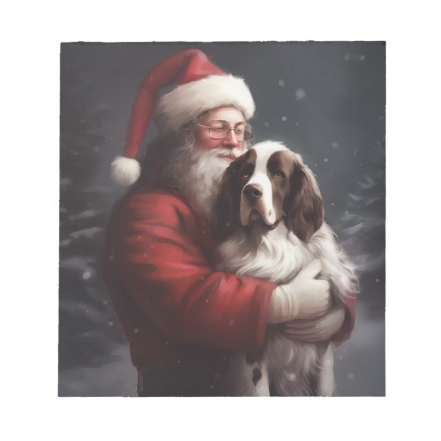Springer Spaniel Tomte Festiv Jul Anteckningsblock (Framsida)