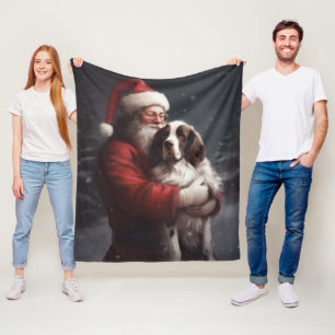 Springer Spaniel Tomte Festiv Jul Fleecefilt