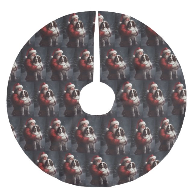 Springer Spaniel Tomte Festiv Jul Julgransmatta Borstad Polyester (Framsidan)