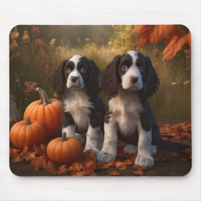 Springer Spaniel Valp Höstglädje Pumpa  Musmatta (Framsidan)